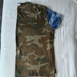 We The Free Camouflage Crewneck Tee in Green and Brown